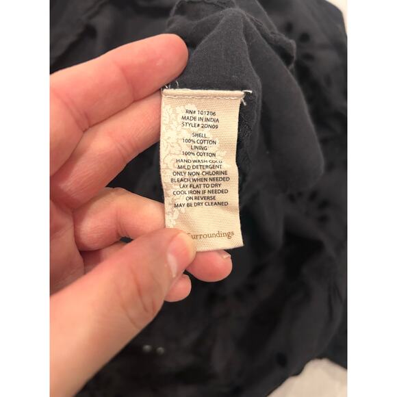 Soft Surroundings Black Maxi Eyelet Dress Size L - Picture 7 of 7